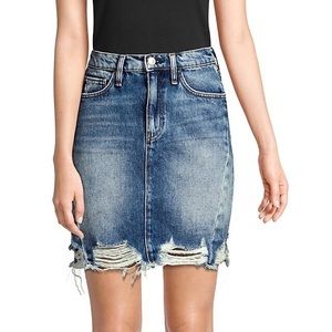 Hudson Womens Lulu Blue Denim Pencil Skirt Frayed Distressed Cotton size 26